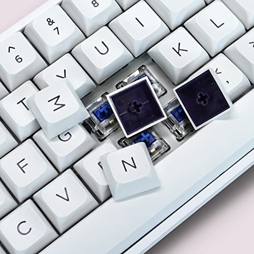 PBT Keycaps,White/Purple keycaps 60% 65% 100%, Japanese Style Custom Keycap, - 第 4/7 張圖片