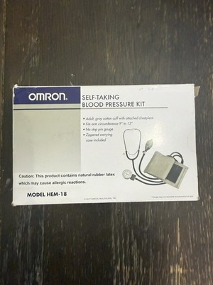 Omron HEM-18 Self-Taking Blood Pressure Kit w/ Stethoscope, Case & Manual R5
