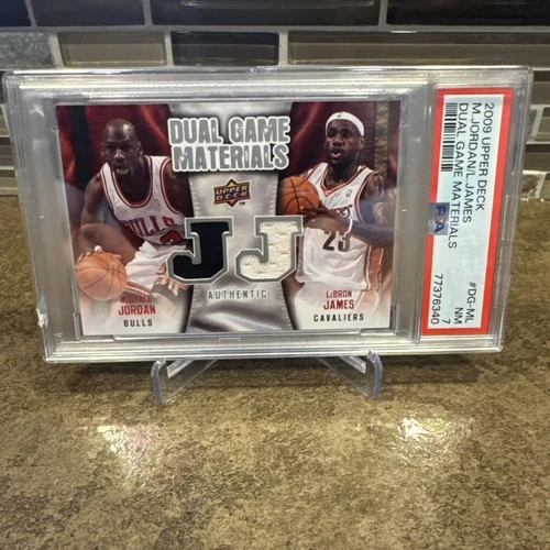 2009 Upper Deck Michael Jordan Lebron James Duel Game Used Materials Card PSA 7