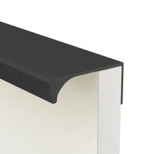 Finger Edge Pulls Black Cabinet Handles Drawer Hardware 5 Inch Center 10 PCS