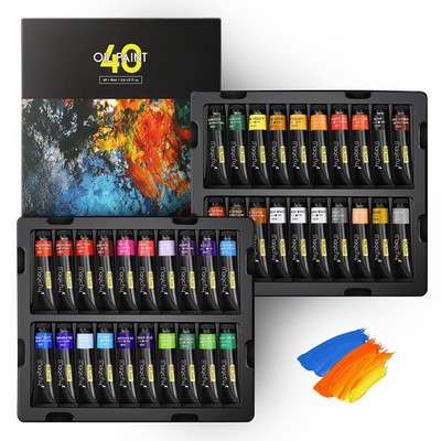 Oil Paint, 40pcs (18ml/0.6oz), Rich Pigments, Vibrant, Non Toxic Paints for P...