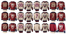 Maroon Home / Beige Away Adult / Youth Sewn Stitched Hockey Jersey NEW S-5XL