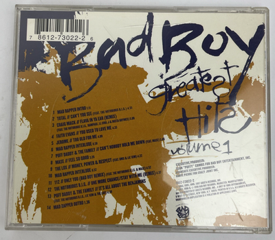 BAD BOY the notorious b.i.g. CDケース　激レア Bad Boy Greatest Hits Volume 1 Audio CD 1998 Notorious BIG Mase