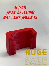 Milwaukee M18 Battery Wall Mount Holder Qty 6    Garage/Van Storage RED