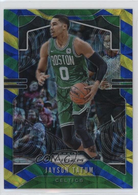 2019-20 Panini Prizm Choice Blue Yellow & Green Prizm Jayson Tatum #39 in5
