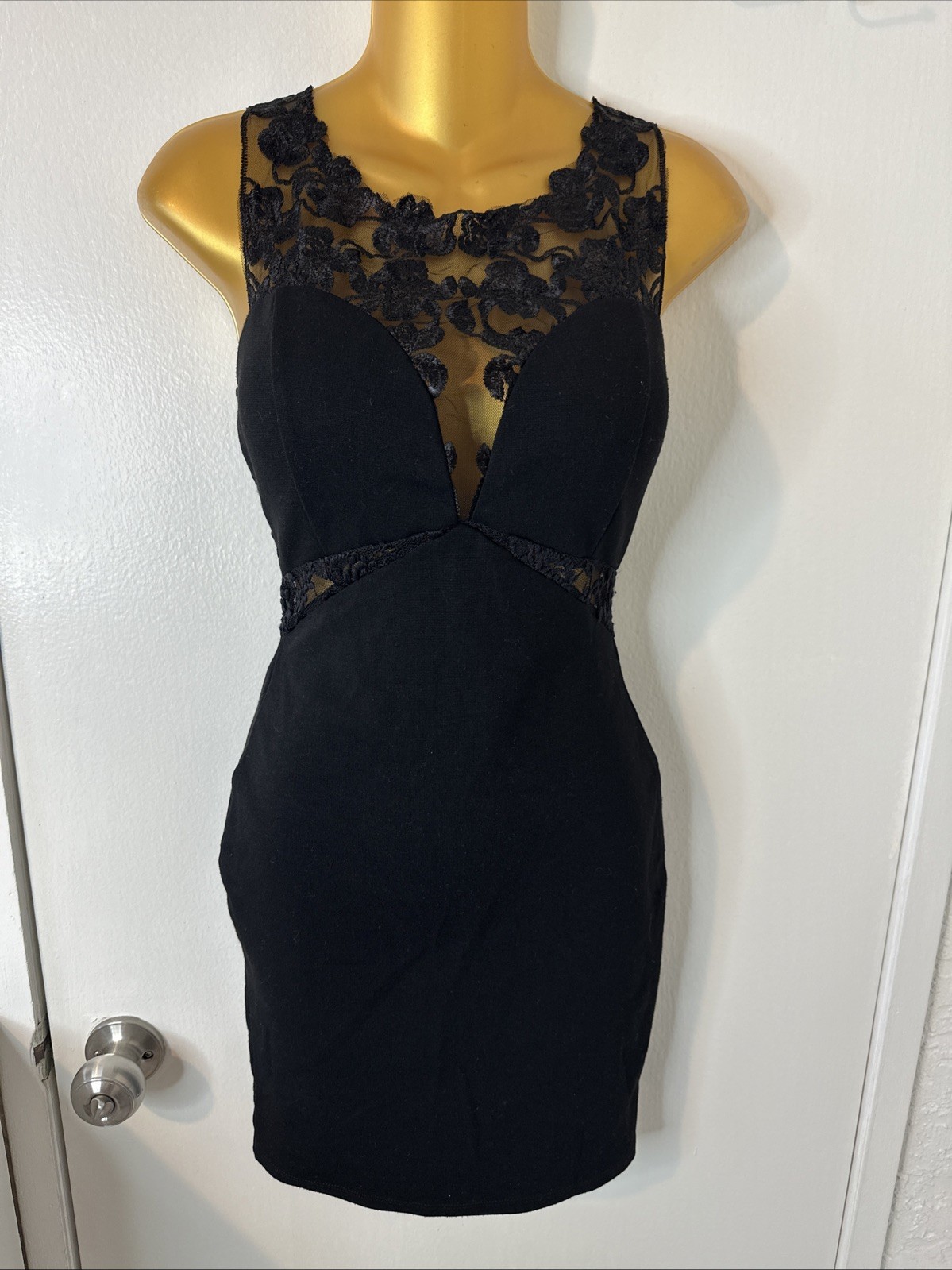 SALE 3 DRESSES FOR $20 Black Lace Plunge Mini Dress Fits XSmall