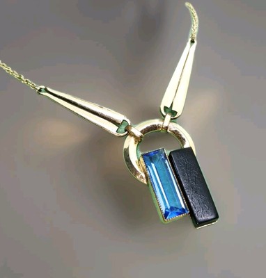 Speidel Collier Kette  Halskette Art Deco Vintage 1930er American Double Gagat