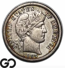 1897-S Barber Dime, Scarce San Francisco Issue, Choice XF