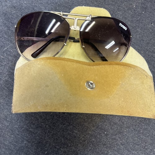 Vintage Turbo Aviator Sunglasses 70s 80s Driving Metal Frames B2C - Picture 5 of 7