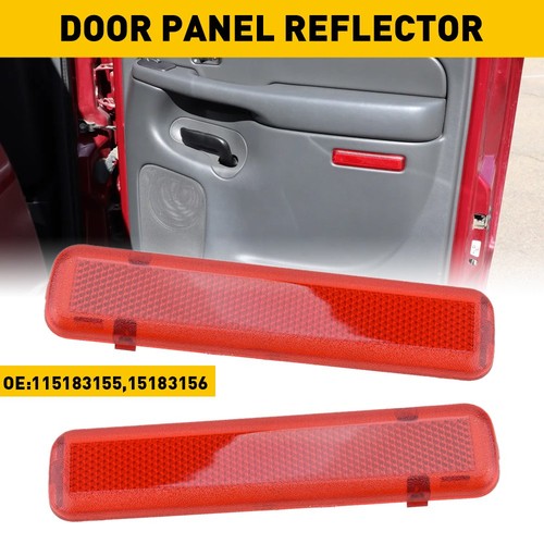 2* Red Panel Lens Light Reflector Rear-Door For Chevrolet GMC Truck SUV Escalade