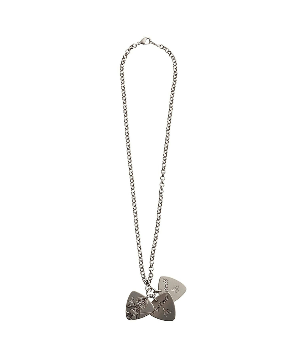 HYSTERIC GLAMOUR Woman on Skull Guitar Pick Necklace Pendant HYSTERIC GLAMOUR Woman on Skull Guitar Pick Necklace Pendant