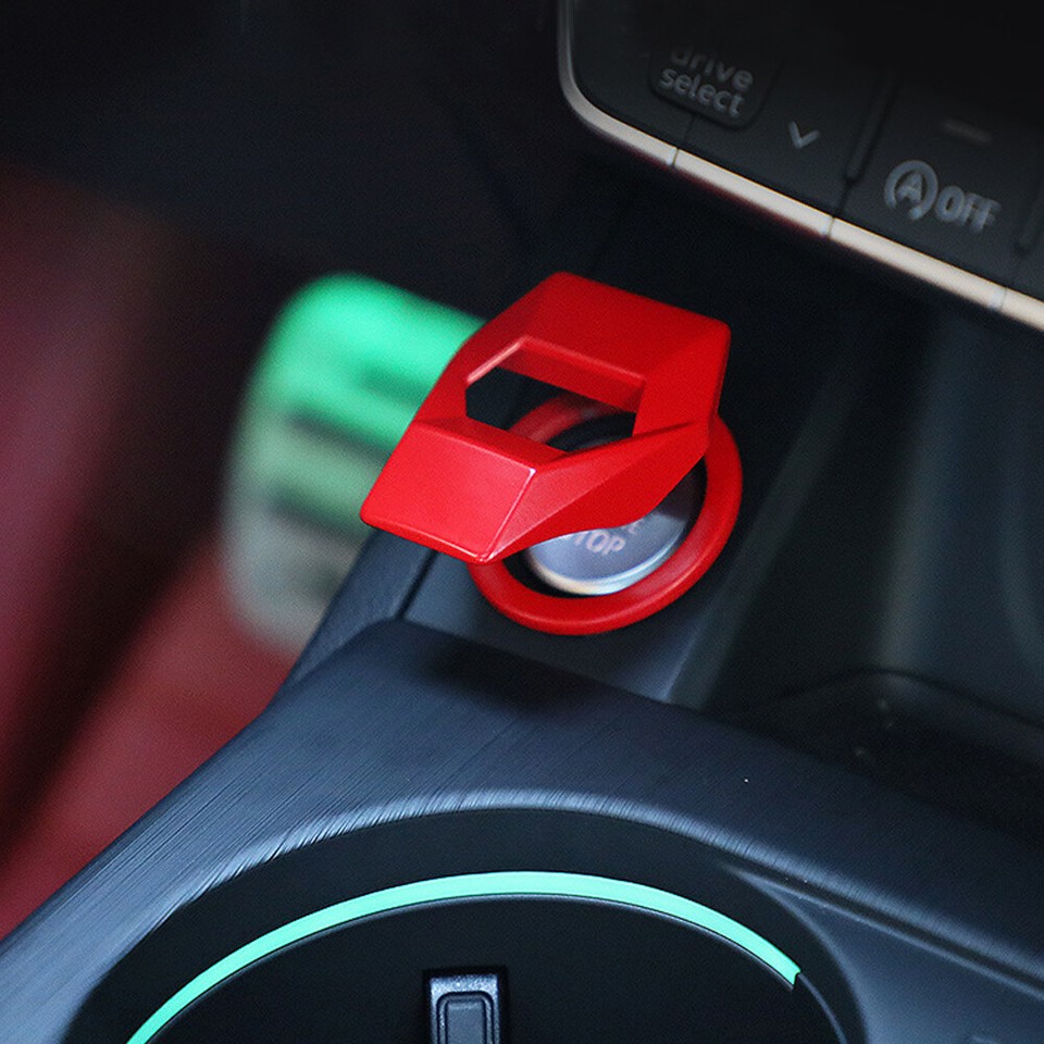 1× Red Metal Car Engine Start Stop Push Button Switch Cover Trim