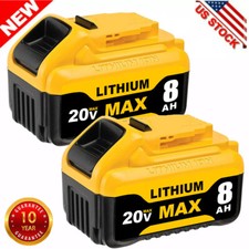 2x 8.0AH For DeWalt 20V 20 Volt Max Lithium Ion Battery DCB206-2 DCB205-2 DCB204