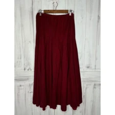 FREE PEOPLE X CP SHADES LILY ELASTIC MAROON BABY CORD CORDUROY MAXI SKIRT XS