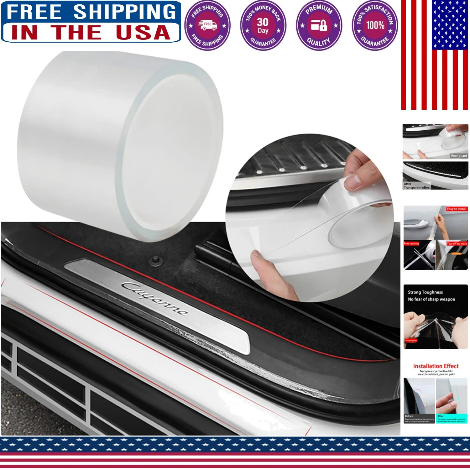 Universal Transparent Car Door Edge Guard - Premium Protection Strip 2.7In x ...