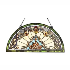Victorian Stained Glass  Hanging Window Panel Tiffany Style Suncatcher Decor