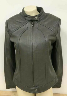 Bagatelle Grey Leather Jacket Size S