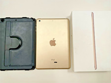 Apple iPad Mini 3 A1599 16GB Wi-Fi Gold ORIGINAL BOX and RECEIPT and Case bundle