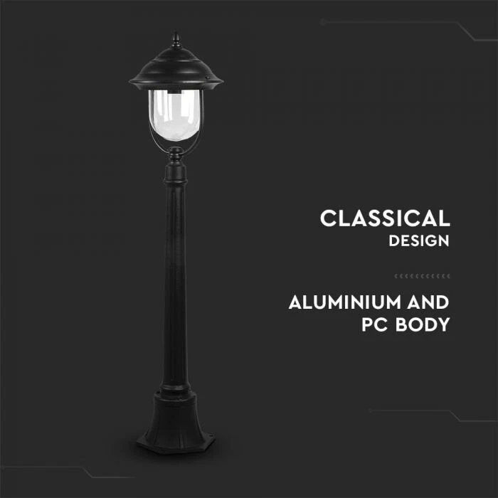 V-TAC VT-851 Portalampada lampione lanterna giardino in alluminio fissaggio a te - Immagine 4 di 4