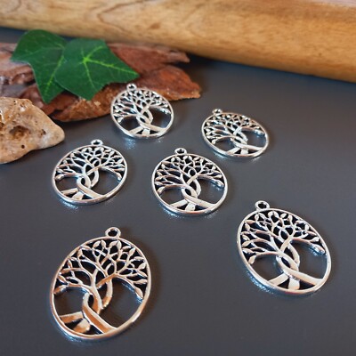 6 Baum Bäume Anhänger Charms Kettenanhänger Schmuckherstellung DIY (19)