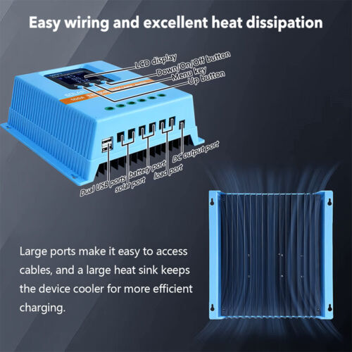 60A 80A 100A MPPT Solar Regler 12V 24V 36V 48V Solar Laderegler Controller + LCD - Bild 11 von 18