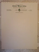 VTG Catholic Women's Club Diocese Steubenville Ohio Letterhead