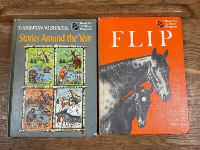 Two Vintage Read Me a Story Books Flip Books Uncle Wigley Tired of Lions Flip