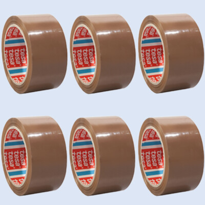 (0,08 /1m) 6x tesa 4124, PVC-Packband Paketband Verpackungsband, ultra strong