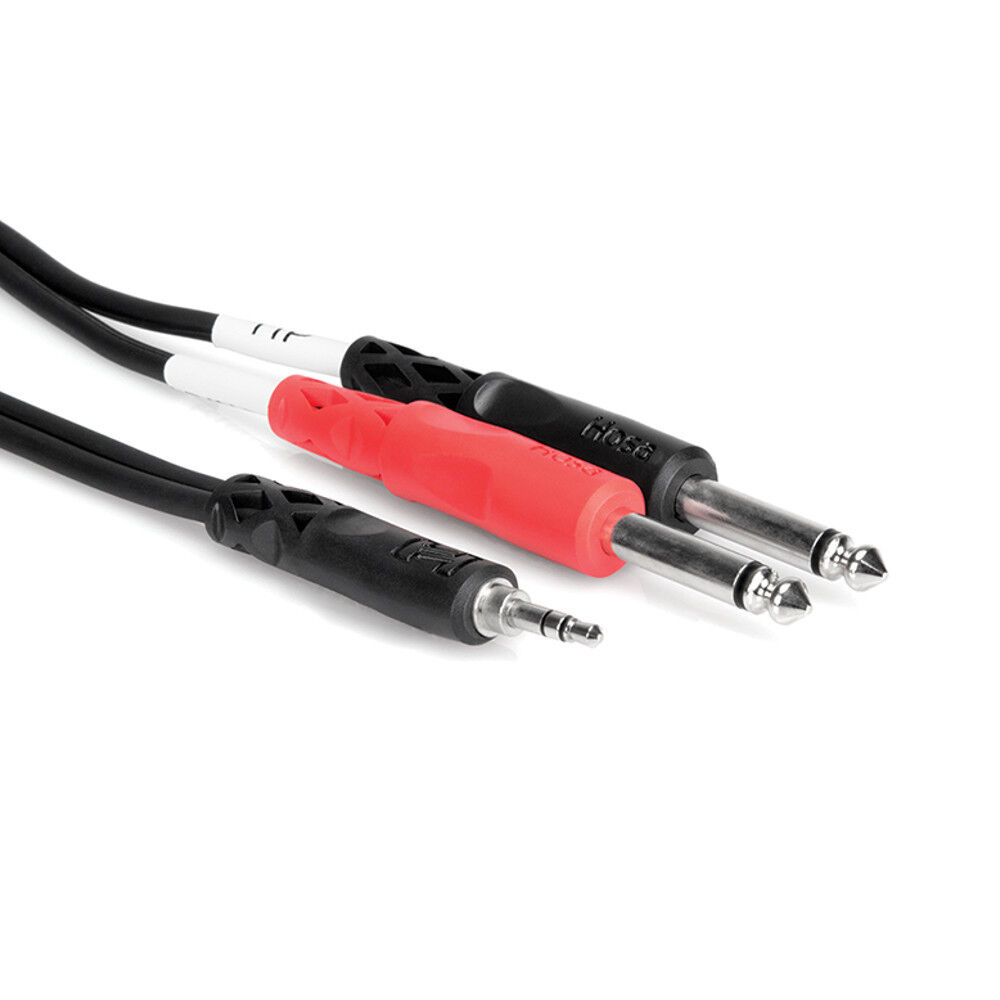 Hosa CMP-159 Stereo Breakout, 3.5 mm TRS to Dual 1/4 in TS, 10 ft Cable