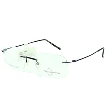 Naturally Rimless NR 370 Navy Rimless Eyeglass Frame 53 18 140