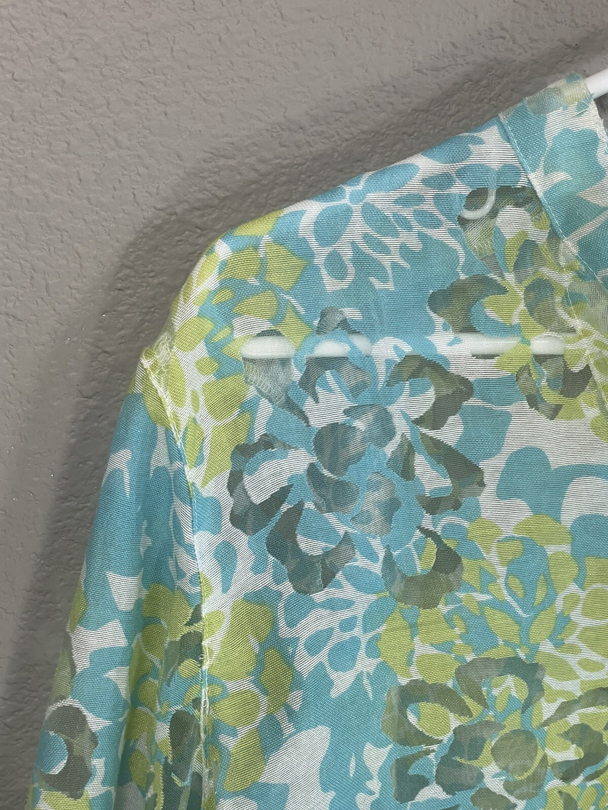 Ruby Rd Women's Sheer Button Down Top Tropical Co… - image 7