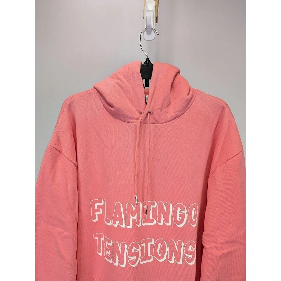 Felpa con cappuccio Celine " Flamingo Tensioni " rosa nuova con etichetta Medium