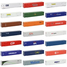 3pcs HO Scale 1:87 53ft Shipping Container 53' Cargo Box Mixed Road Number