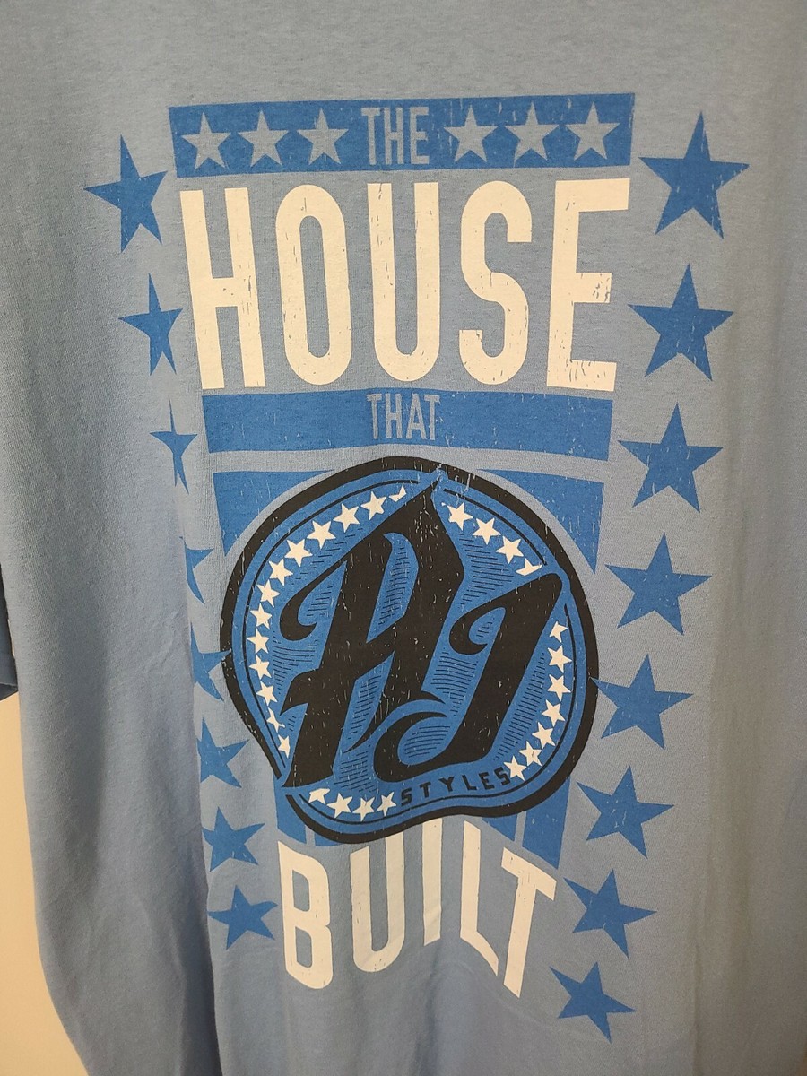 WWE House AJ Styles Built Xl Mens Blue Graphic Logo Short