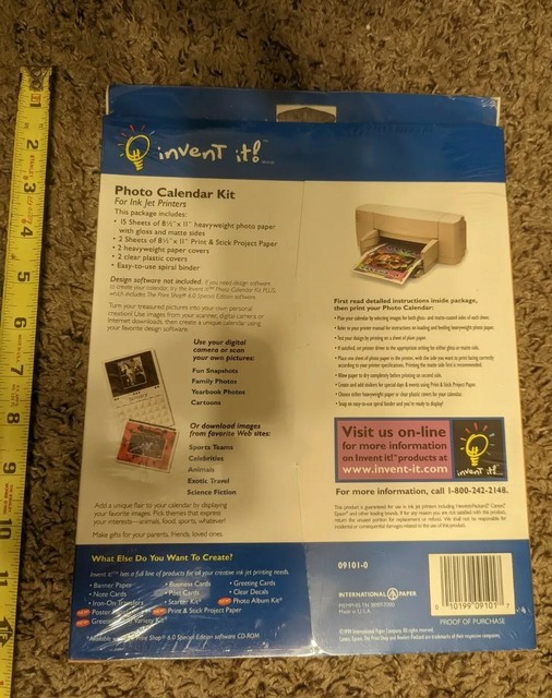 Invent It Photo Calendar Kit Create Your Own 15 Sheets For Sale Online 