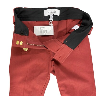 10 Crosby Derek Lam Womens Creased High Rise Pants Red Stretch  display picture 1