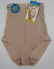 SlimShaper by Miracle Brands Hi Waist XFirm Tummy Tuck Briefs Nude Size L NWT