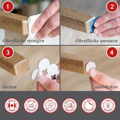 12 Filzgleiter selbstklebend rund Ø 50-75mm, 5mm, Möbelgleiter für schwere Möbel - Bild 36 von 36