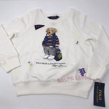 Polo Ralph Lauren Girls 6 Polo Bear Backpack Graphic Terry Pullover Sweatshirt