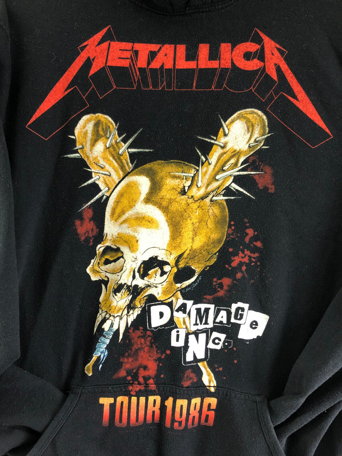 Vintage Metallica Damage Inc Tour 1986 Mens M Bla… - image 1