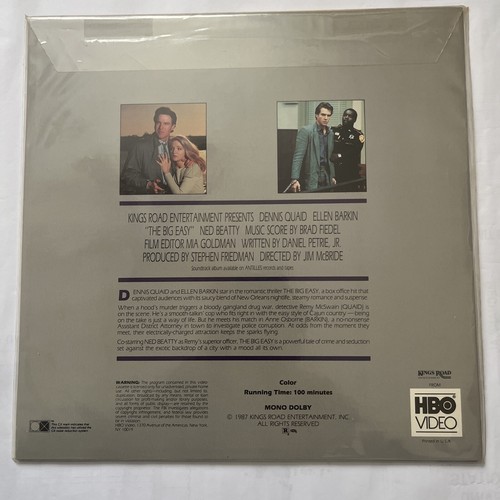 THE BIG EASY Laserdisc LD VERY RARE DENNIS QUAID ELLEN BARKIN! - Picture 3 of 4