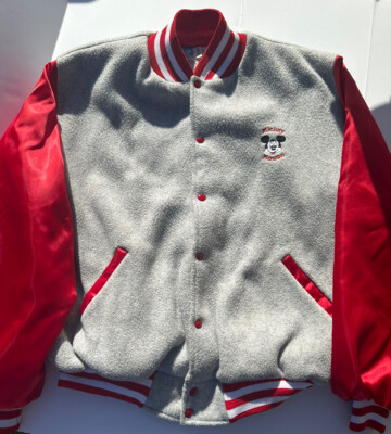 VTG Rare Blue Tag Disney Mickey Mouse Varsity Jacket Mens XL Bomber Pockets USA