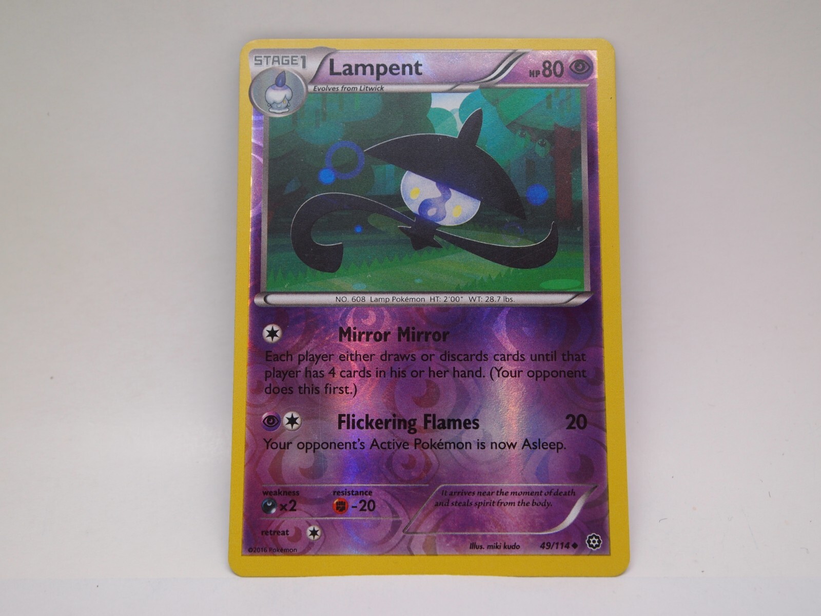 Lampent 49/114 - Steam Siege - Uncommon - Reverse Holo - Pokemon Card TCG - LP