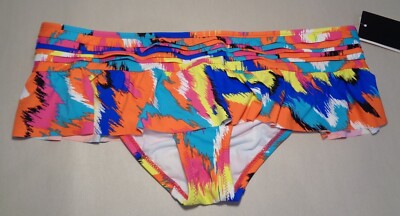 ABS by Allen Schwartz Size 12 FLOUNCE HIPSTER New Banded Bikini Bottom