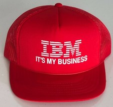 IBM Technology Company Hat 1980's Vtg Red Puffy SnapBack It's My Business Unworn