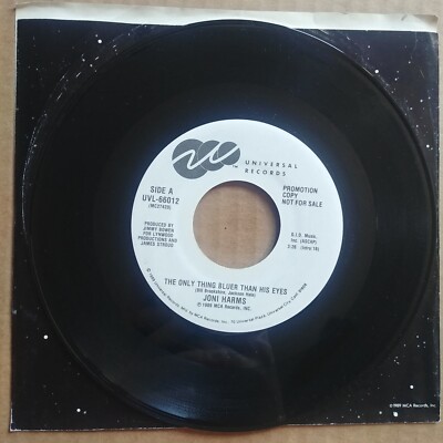 JONI HARMS The Only Thing Bluer Than His Eyes 45 7'' COUNTRY Vinyl Record Records