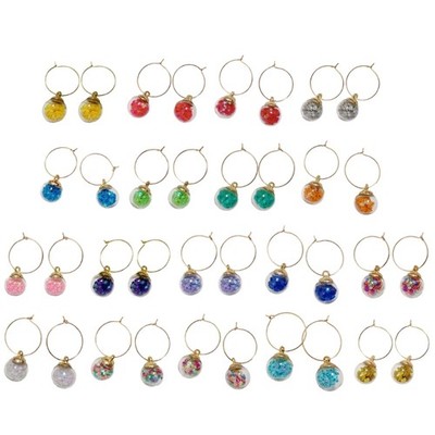 10Pcs Wine Glass Marker Charm with Rings for Home Parties Festival Celebration
