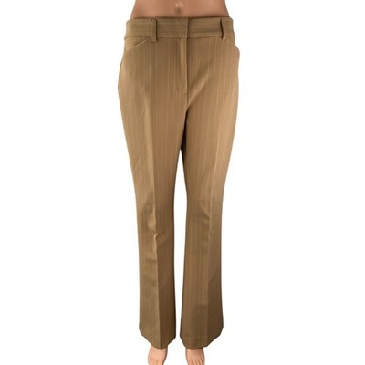 Express Editor Women's Tan Beige Khaki High Rise Flare Trousers