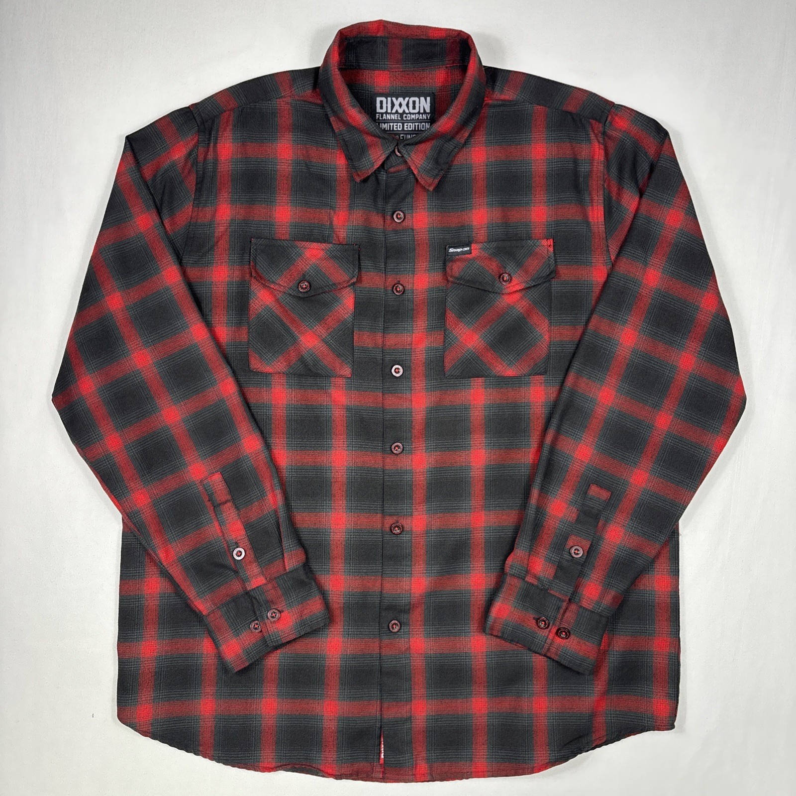 Dixxon Snap-On Flannel Men's XL Red Plaid Long Sleeve Workwear Heavy Pockets EUC