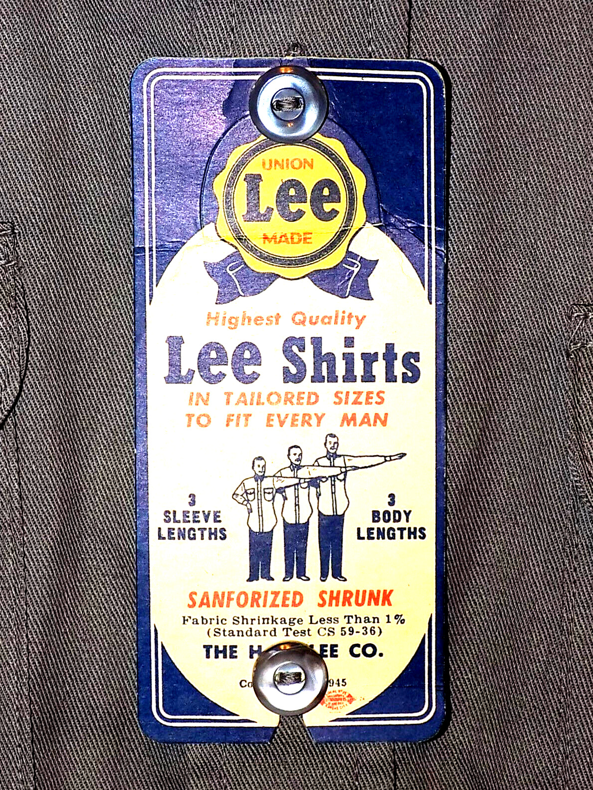 NWT! Vtg 40s LEE WORK SHIRT, SANFORIZED, GUSSETS,… - image 2